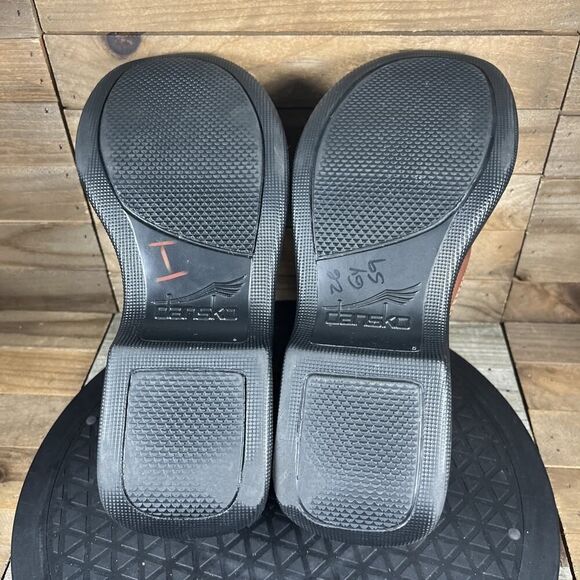 Dansko Jocelyn Womens Size 7 Brown Leather Comfort Platform Chunky Loafer Shoes - Picture 9 of 10